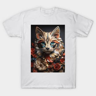 Cat Fold Art Style T-Shirt